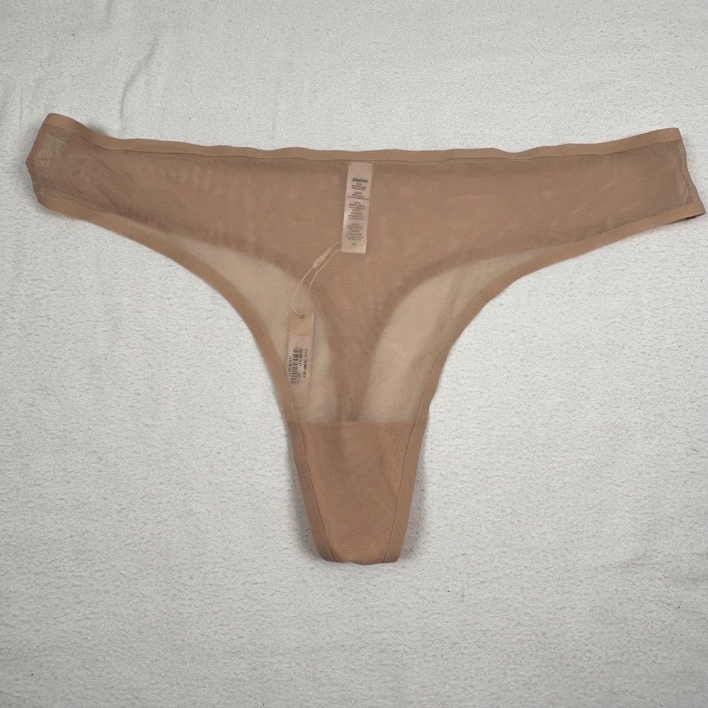 SKIMS Thong Underwear Seamless Mesh‎ Nude Clay Lingerie Minimalist 2XL NWT